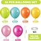 Tropical Colorful Balloons, 35 Pcs Pearl Hot Pink Teal Blue Yellow Fruit Green Latex Balloons (12 Inch)